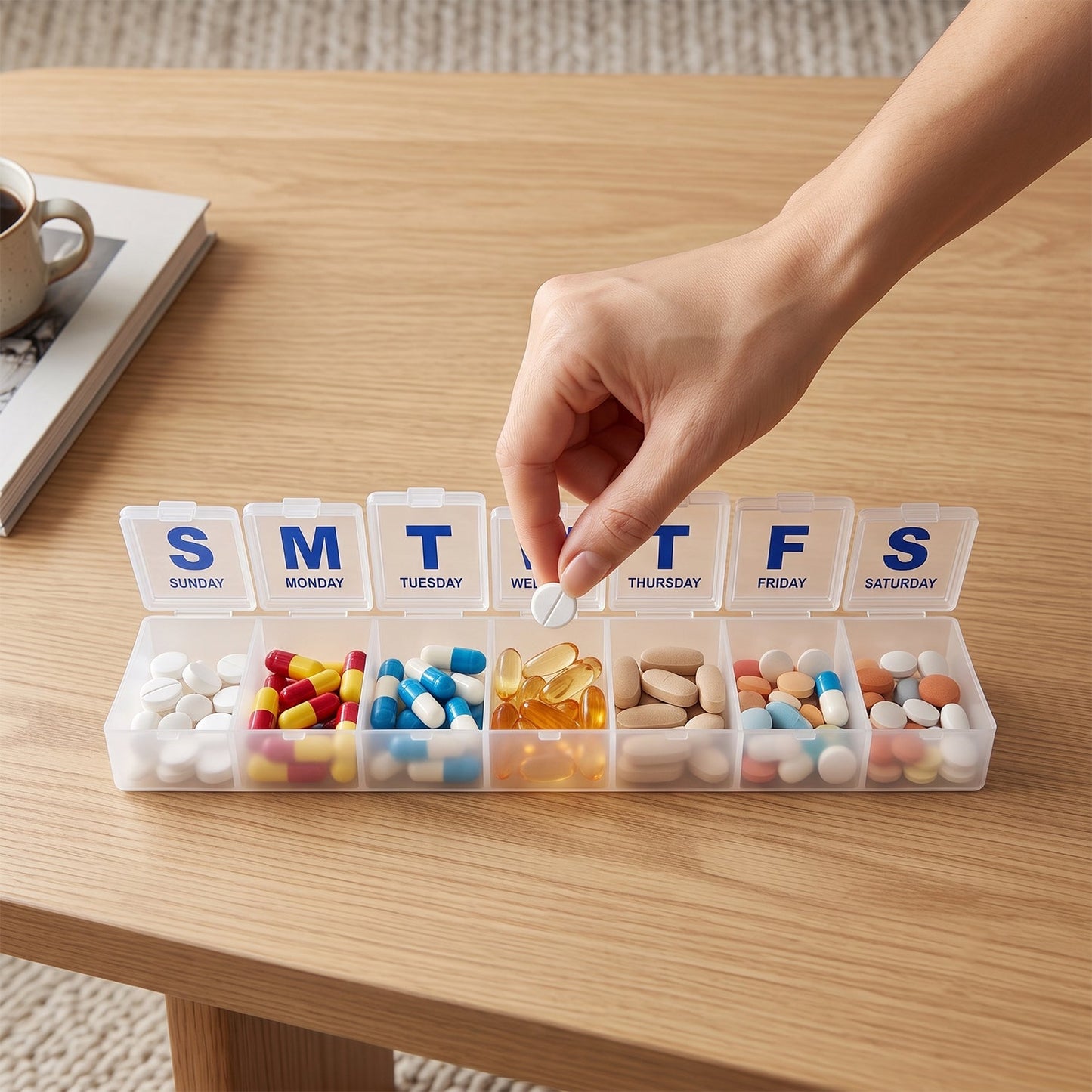 7 Day Weekly Plastic Pill Box Organizer