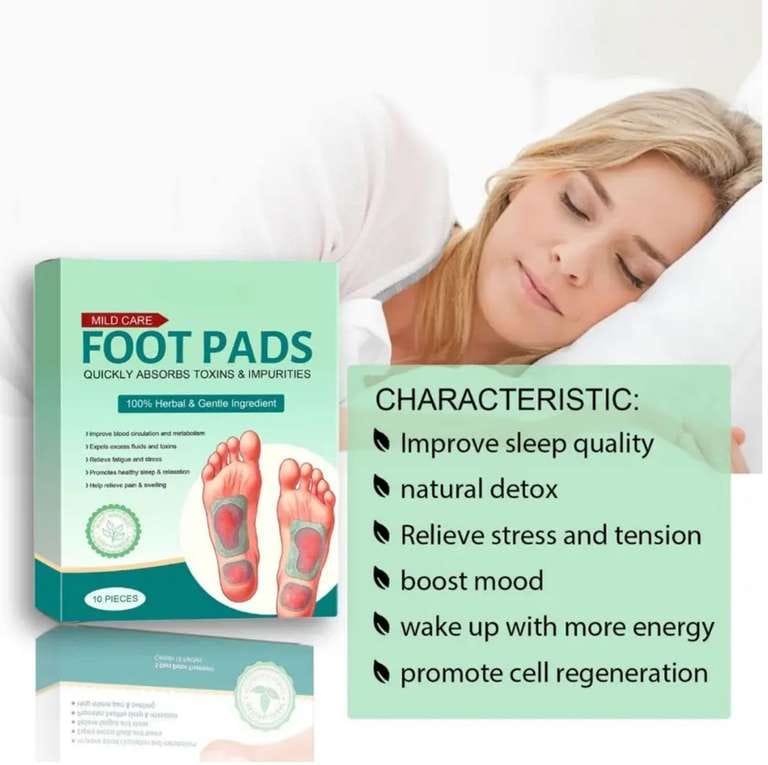 🌿 Natural Detox Foot Pads – Herbal Foot Patch for Body Cleansing😌 & Better Sleep😴.  BUY 1 GET 1 FREE (10+10 = 20 Pads)