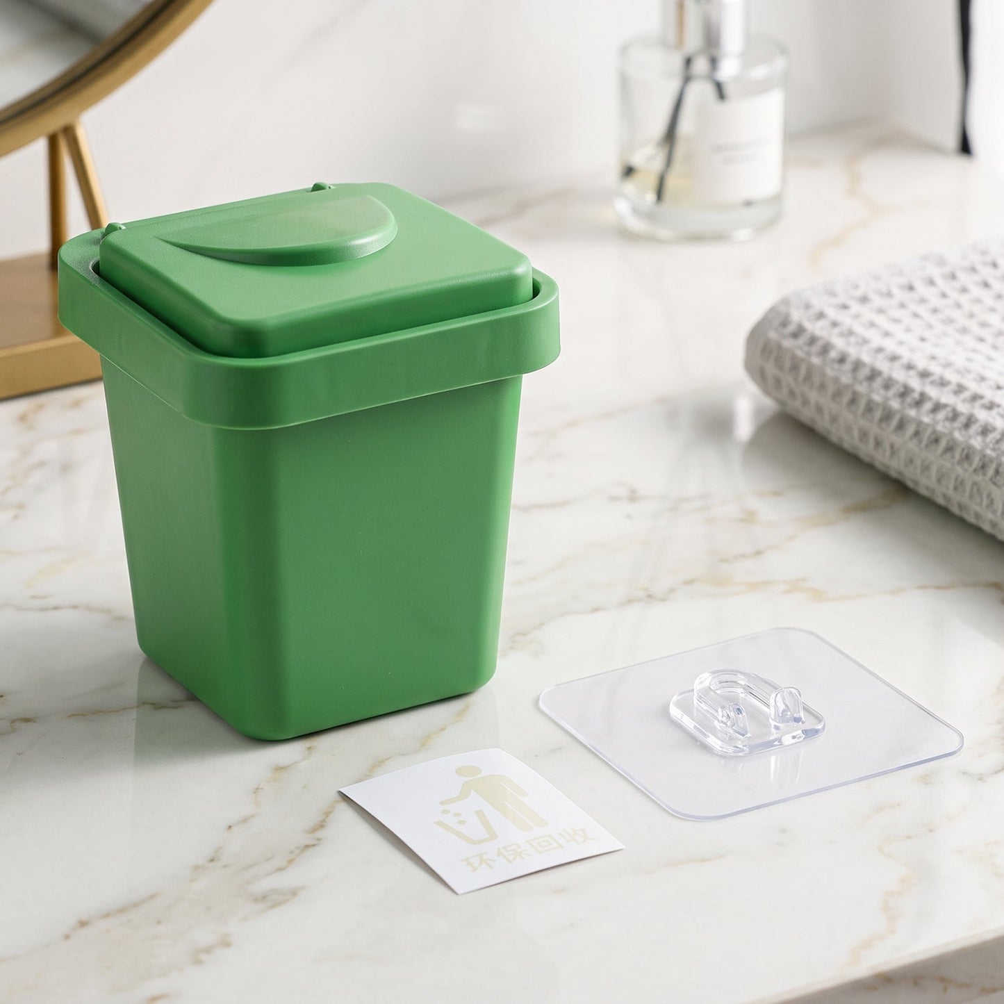 Mini Wall Mounted Ashtray Dustbin with Flip Lid