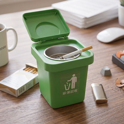 Mini Wall Mounted Ashtray Dustbin with Flip Lid