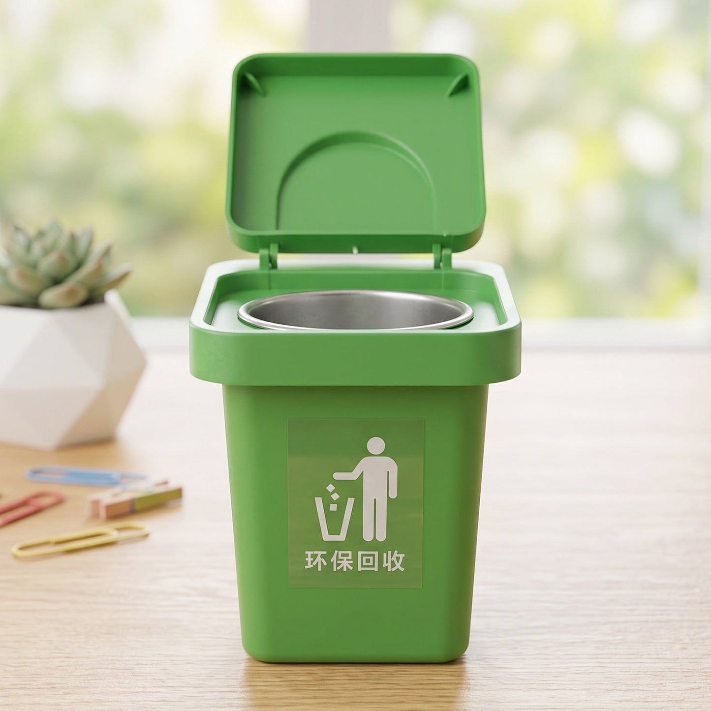 Mini Wall Mounted Ashtray Dustbin with Flip Lid