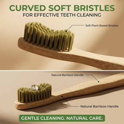 Eco Friendly Bamboo Toothbrush Soft Green Bristles