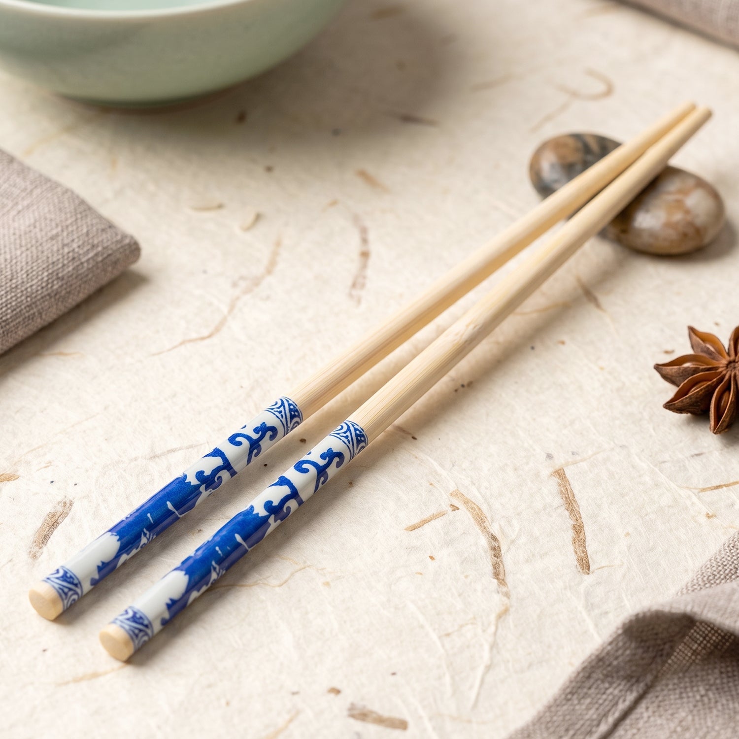 Bamboo chopsticks front view