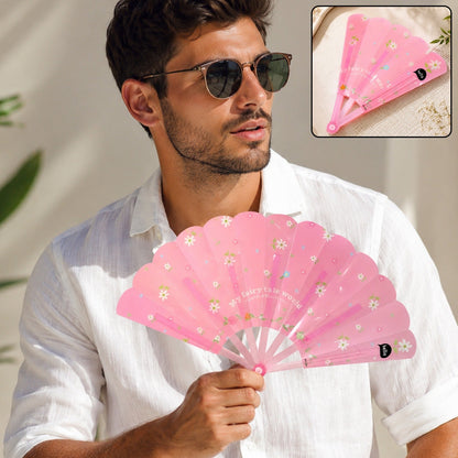 Foldable Hand Fan Lightweight Portable Cooling Fan for Men