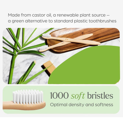 Women Bamboo Toothbrush Set Soft Bristles Eco Friendly