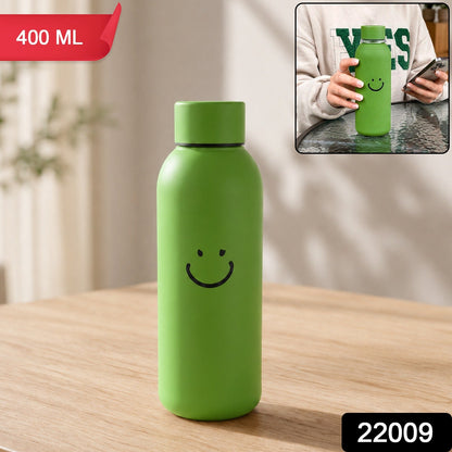 400 ML Smiley Face Glass Travel Water Bottle with Sleeve