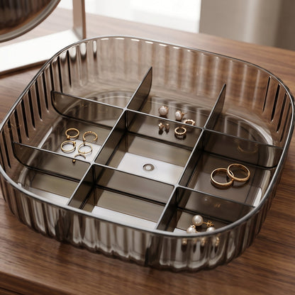 Stackable ring and earring organizer box for dressing tables