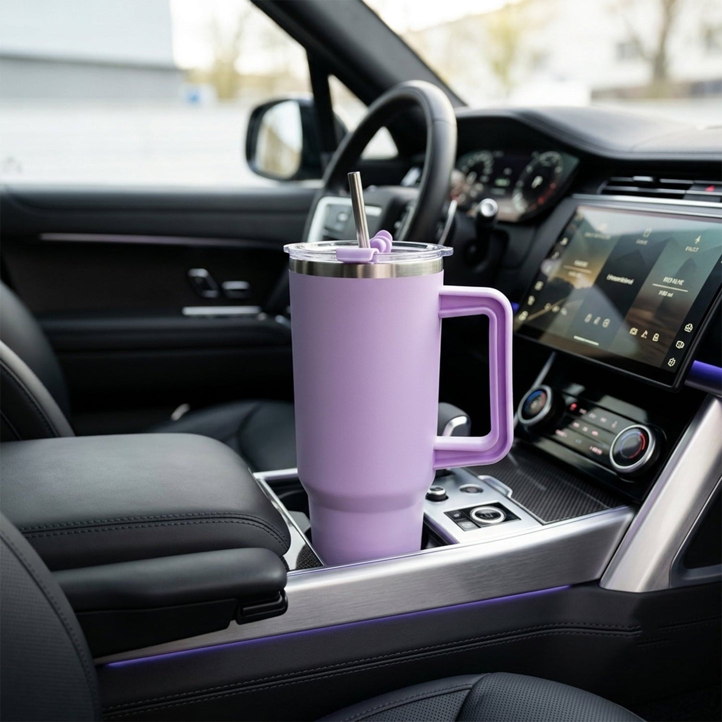 Insulated 1200 ml purple tumbler keeps drinks hot and cold