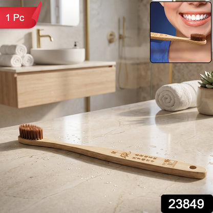 Bamboo Toothbrush Eco Friendly Wooden Engraved Handle