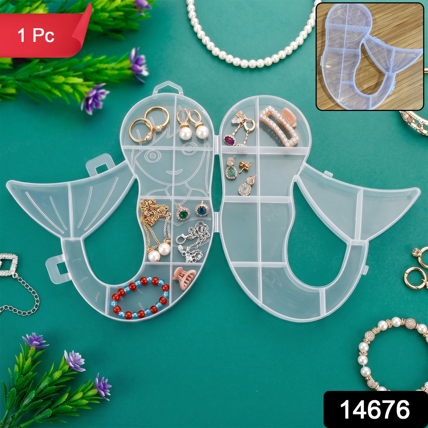 Plastic jewellery organizer mermaid