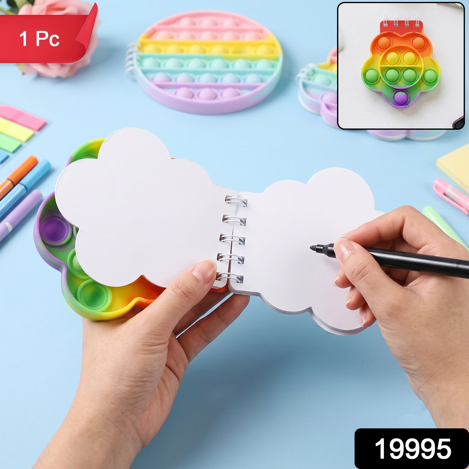 Pop it fidget notebook rainbow