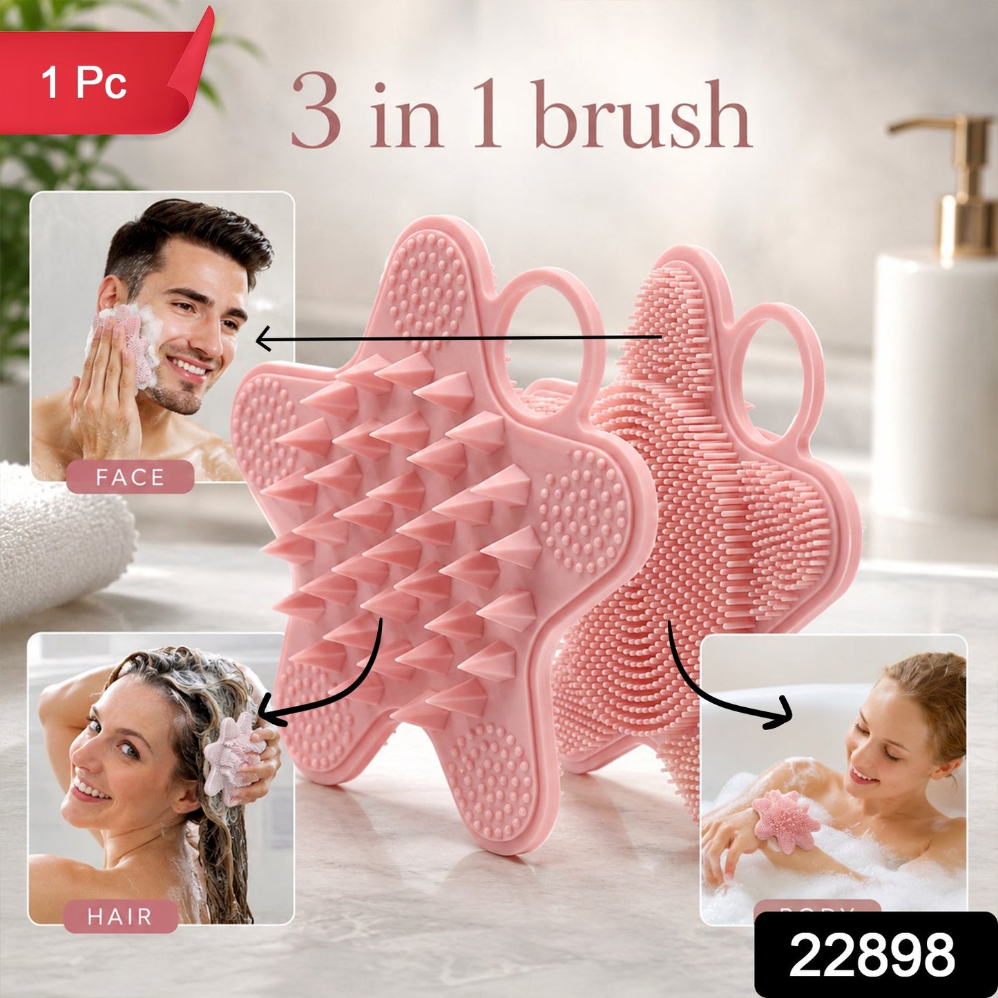 Silicone scalp massager brush for shampooing and hair care