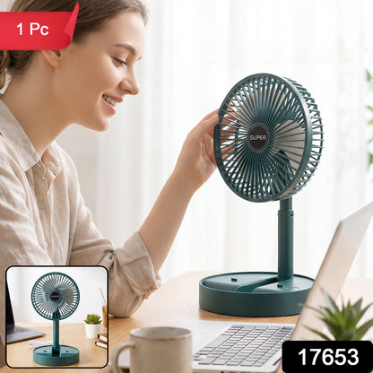 USB desk fan with adjustable height for personal cooling