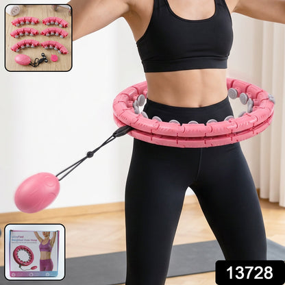 Weighted hula hoop with massage ball for waist toning and fitness