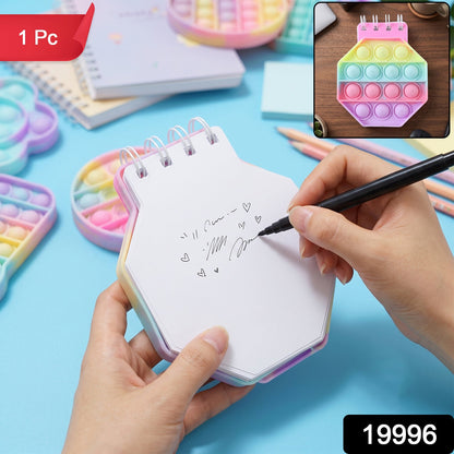 Pastel hexagon pop it notebook