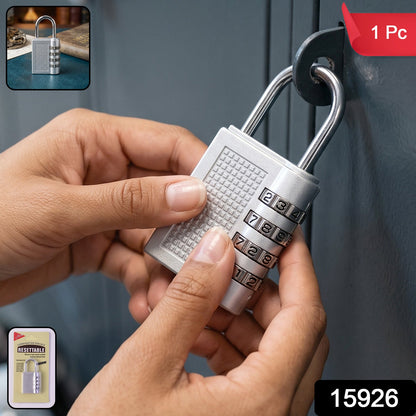 4 Digit Combination Padlock Resettable Number Lock for Luggage and Locker (1 Pc) view 2