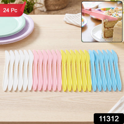 Multicolor dessert knives 24 pc