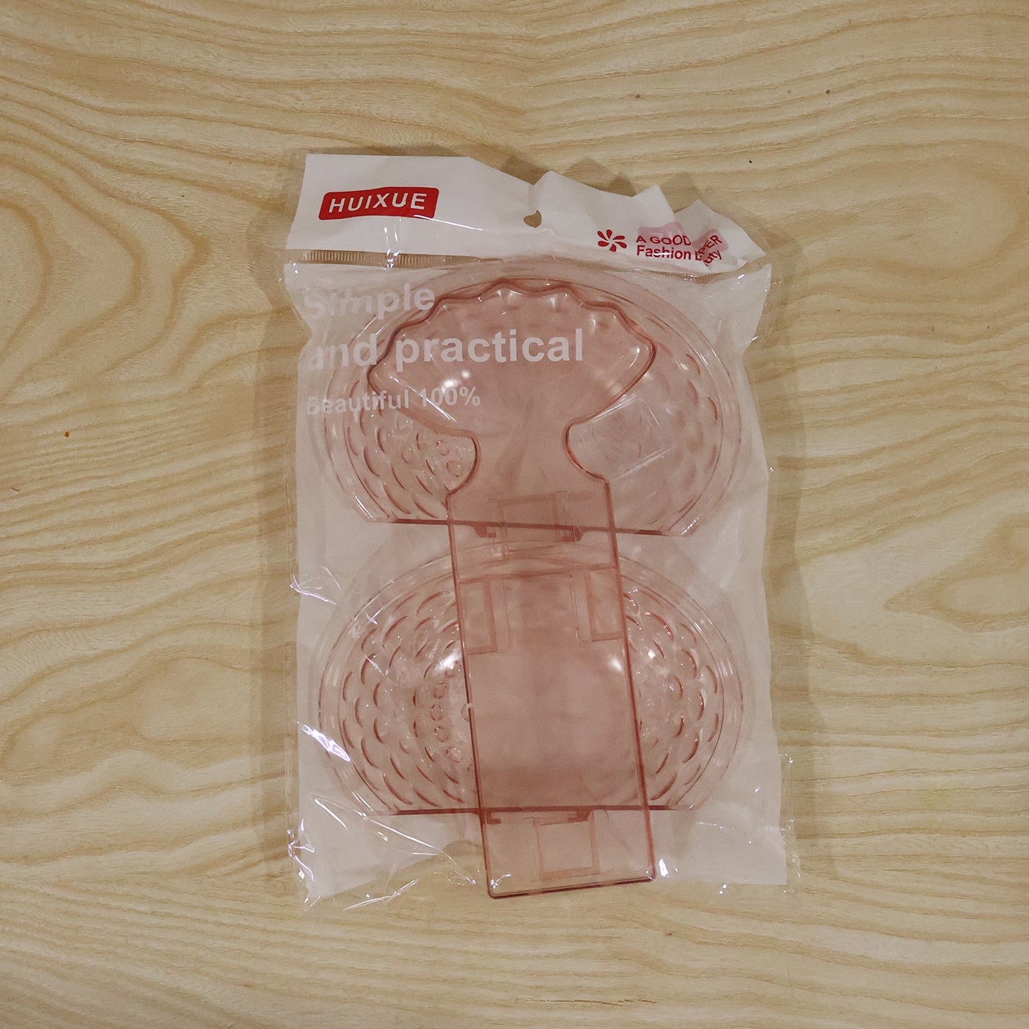 Adhesive plastic soap stand with two compartments for bath and sink