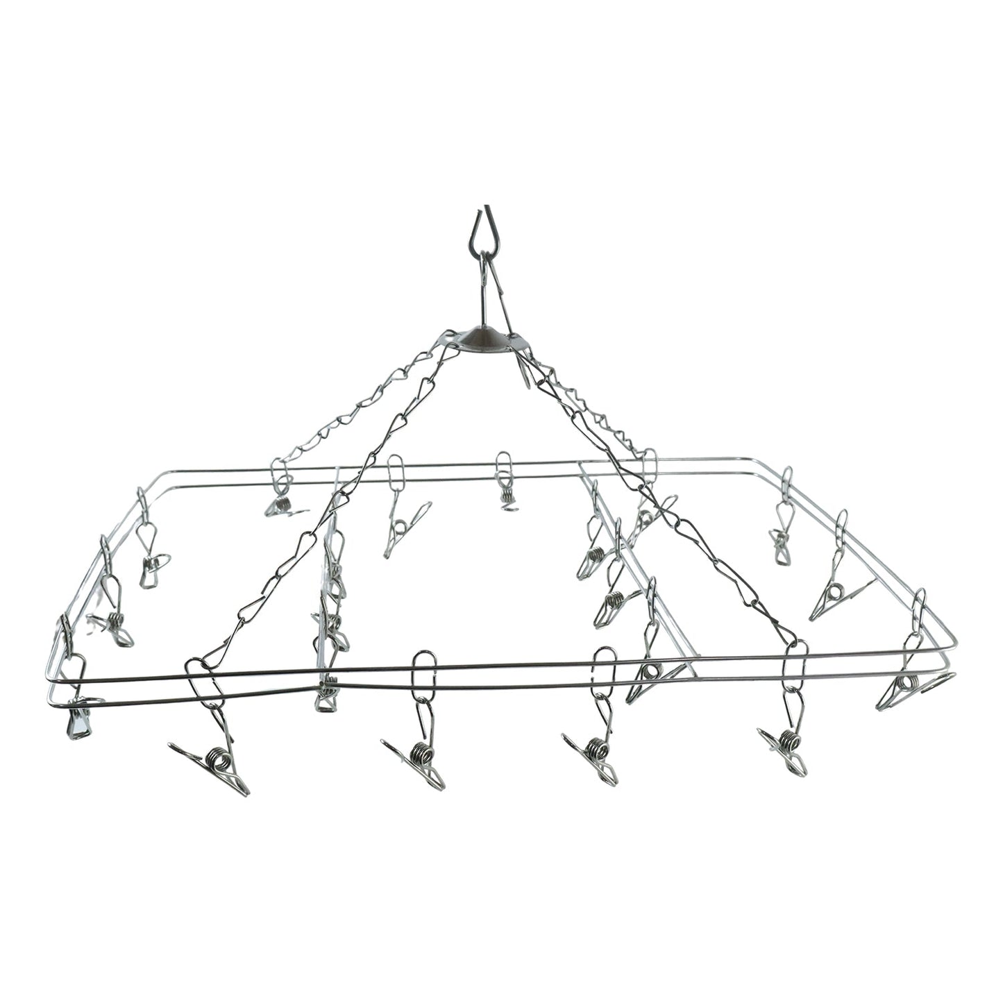 Square drying rack with clips for socks, gloves and towels