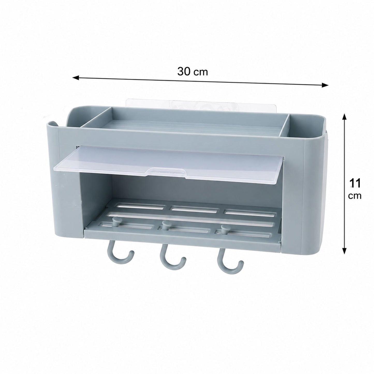 Visual size guide for the wall mounted storage organizer shelf dimensions